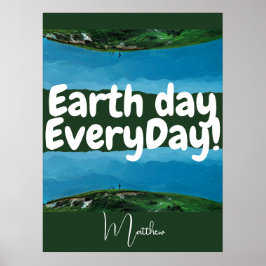 Jordens dag varje dag, gå grön, elegant konst natu poster