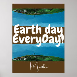 Jordens dag varje dag, gå grön, elegant konst natu poster