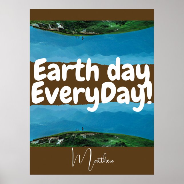 Jordens dag varje dag, gå grön, elegant konst natu poster (Framsidan)