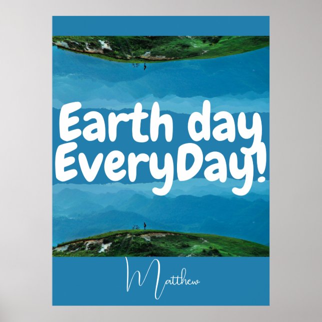 Jordens dag varje dag, gå grön, elegant konst natu poster (Framsidan)