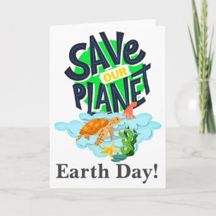 Jordens Dag Varje Dag Gå Grön Rädda Vår Planet T Kort