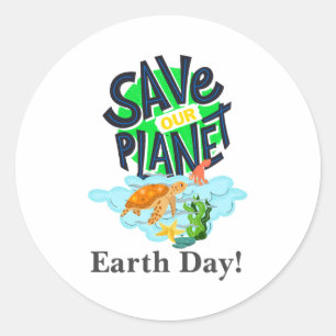 Jordens Dag Varje Dag Gå Grönt Spara Vår Planet T Runt Klistermärke
