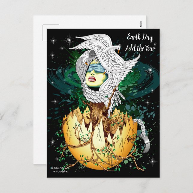 Jordens födelse i Mor Helg Vykort (Fram/baksida)