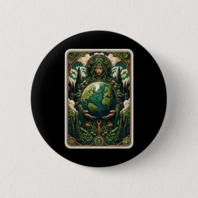 Jordens Guardian Enchanting Nature Art Tarot Card Knapp (Framsida)
