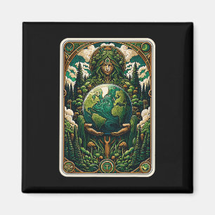Jordens Guardian Enchanting Nature Art Tarot Card Magnet