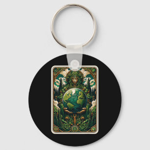 Jordens Guardian Enchanting Nature Art Tarot Card Nyckelring