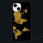 Jordens gyllene färg karta<br><div class="desc">World Map on Black Guld</div>