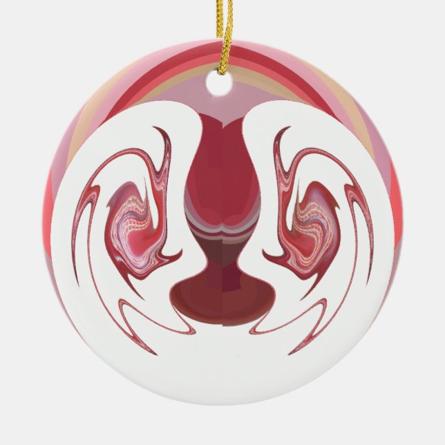 Jordens medlemmar: Afrikans texturerade tekonst Julgransprydnad Keramik (Framsidan)