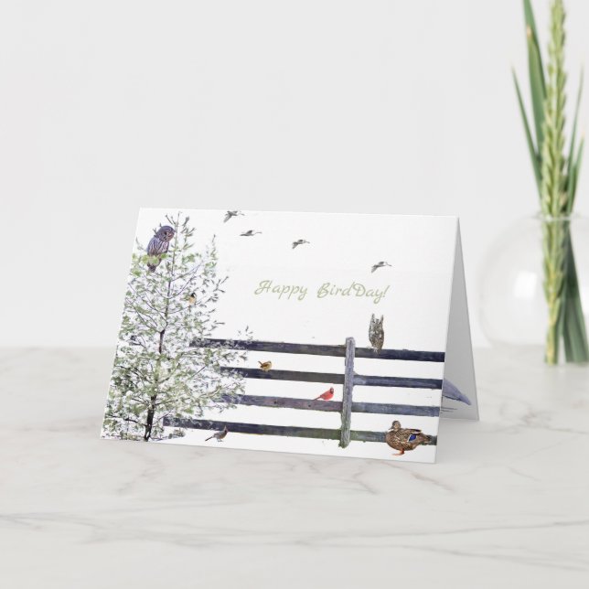 Jordens överflöd:Lycklig BirdDay! Helgdag-kort Helgkort (Framsida)