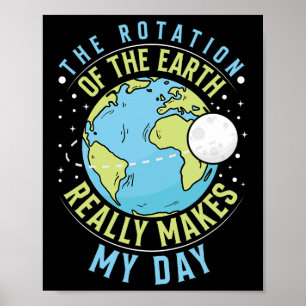 Jordens rotation gör att min dag på Jorden T Poster