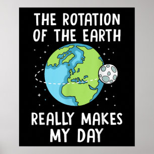 Jordens rotation gör min dag vetenskap jordens dag poster