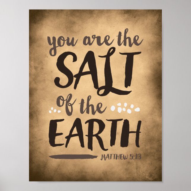 Jordens salt, bibelkonst, religiösans gåva poster (Framsidan)