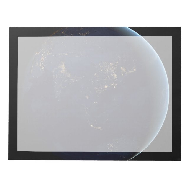 Jordens stad Ljus på natten i Asien och Australien Anteckningsblock (Framsida)