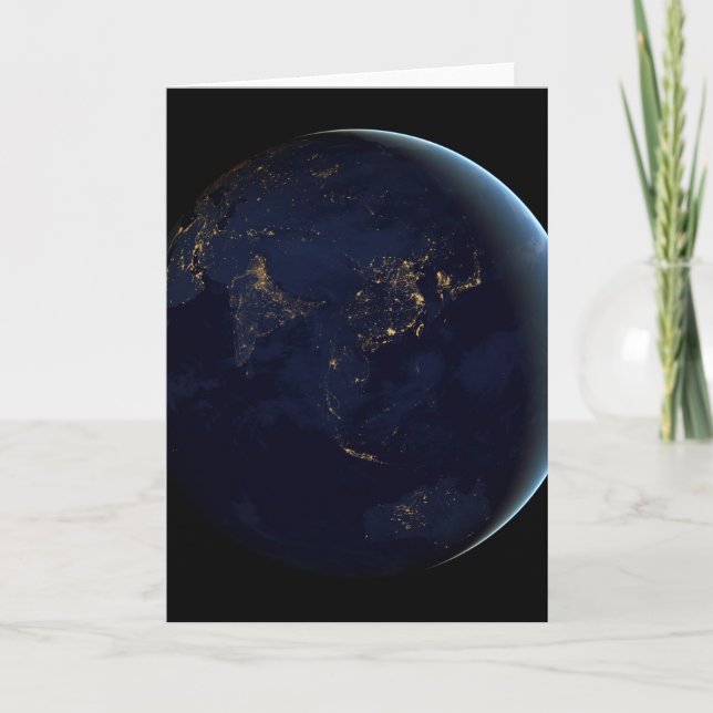 Jordens stad Ljus på natten i Asien och Australien Kort (Framsida)