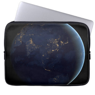 Jordens stad Ljus på natten i Asien och Australien Laptop Fodral