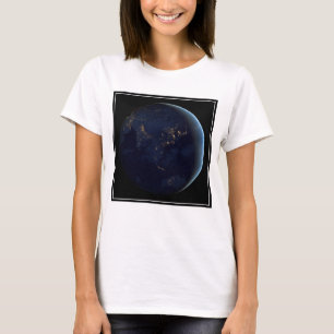 Jordens stad Ljus på natten i Asien och Australien T Shirt