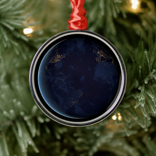 Jordens stad Ljus på natten Julgransprydnad Metall (Träd)