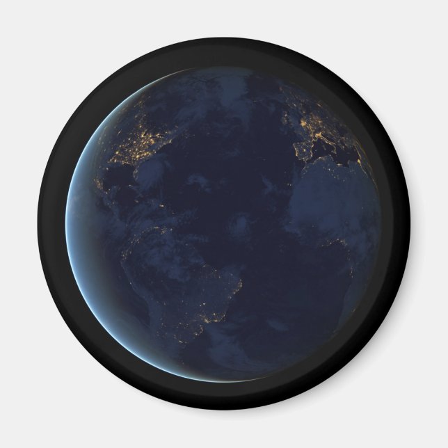 Jordens stad Ljus på natten Magnet (Framsidan)