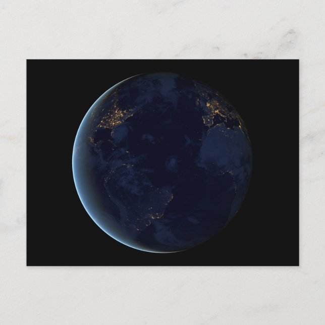 Jordens stad Ljus på natten Vykort (Framsida)