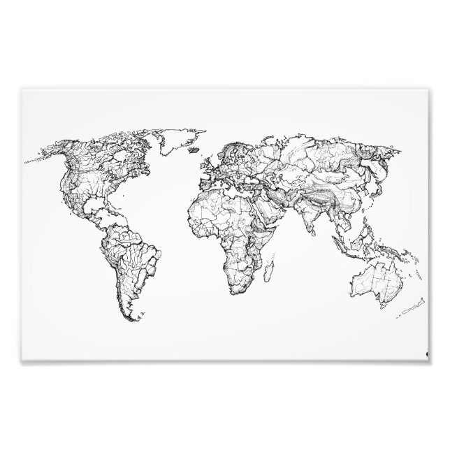 Jordens teckning-kontinenter fototryck (Framsidan)