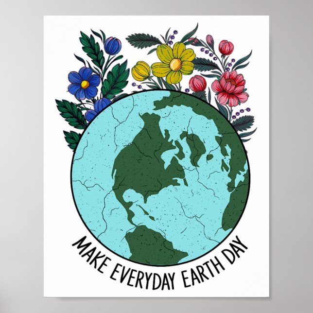 Jordfärdsblomning Räddar planetna Poster (Framsidan)