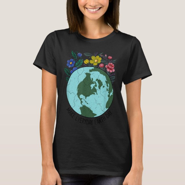 Jordfärdsblomning Räddar planetna T Shirt (Framsida)