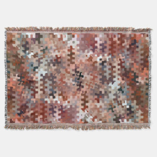 Jordfärgad multifärgad Abstrakt Mönster Filt