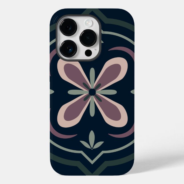 jordfärgade blomster geometriska plattor (Baksida)