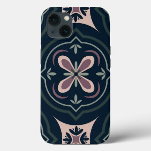 jordfärgade blomster geometriska plattor