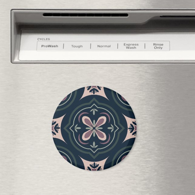 jordfärgade blomstergeometriska plattor magnet (In Situ (Dishwasher))