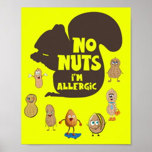 Jordfri Nöt I är allergisk Allergy Awareness Poster
