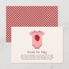 Jordgingham Berry Baby Shower Bok Request Tilläggskort