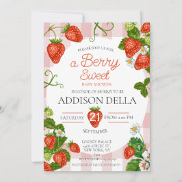 Jordgubb Baby Shower Berry Baby Inbjudningar
