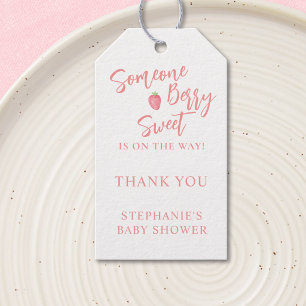 Jordgubb Baby Shower Presentetikett