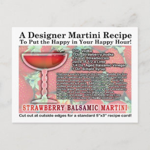 Jordgubb Balsamico Martini Recept Postkort Vykort