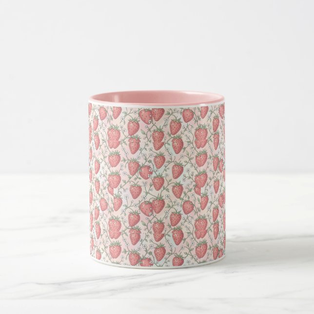 Jordgubb Blom Pastell Mugg (Center)
