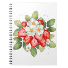Jordgubb Blomma Frukt Pappersvaror Not Papper Anteckningsbok