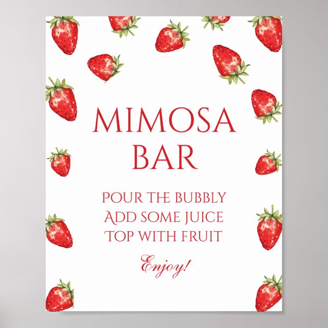 Jordgubb Bröllopsfest för Mimosabar  Poster (Framsidan)