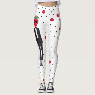 Jordgubb Chic – Excentriska Modeleggings Lägg till Leggings