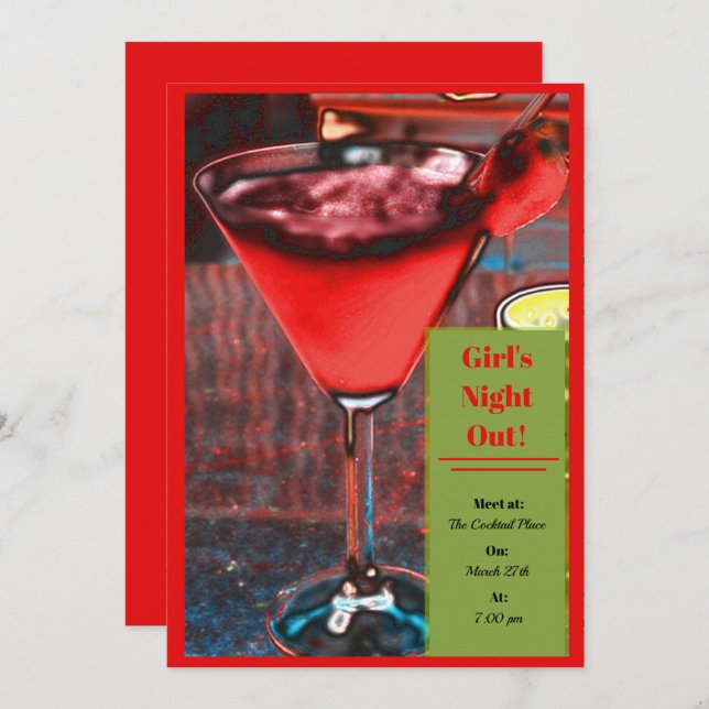 Jordgubb Daiquiri Inbjudan (Fram/baksida)