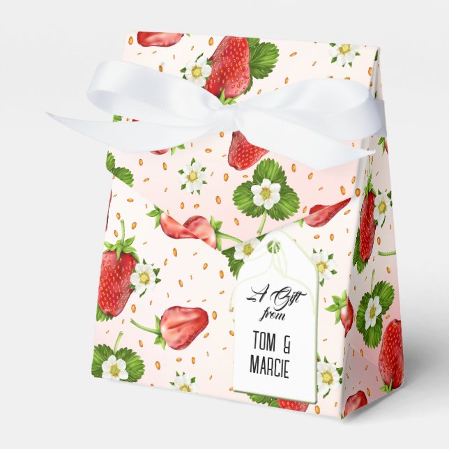 Jordgubb Frukt Presentaskar (Framsidan Sidan)