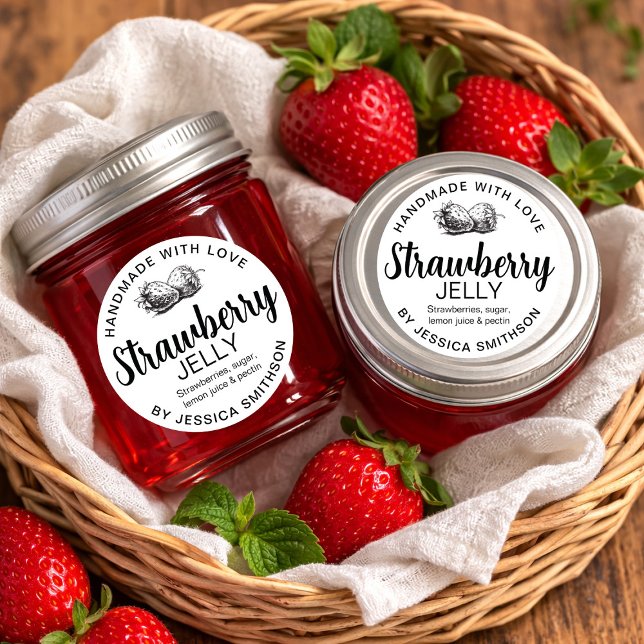 Jordgubb Gelé Sylt Hemlagat etikett STRAW01rd (Skapare uppladdad)