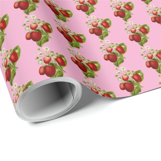 Jordgubb Giftpresentpapper Jordgubbar Presentpapper (Rullad Hörn)