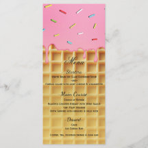 Jordgubb Glass Wafflekon Geburtstag Meny