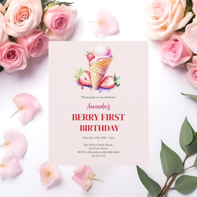 Jordgubb is 1-års födelsedags jordgubbs första inb (Skapare uppladdad)