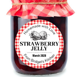 Jordgubb Jelly Jam Hemmagjord etikett STRAW02rd