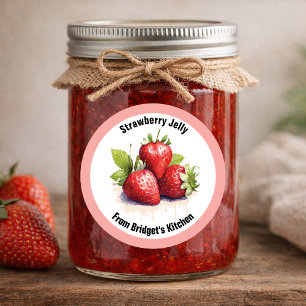 Jordgubb Jelly Jam Hemmagjord etikett STRAW05rd