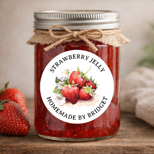 Jordgubb Jelly Jam Hemmagjord etikett STRAW07rd