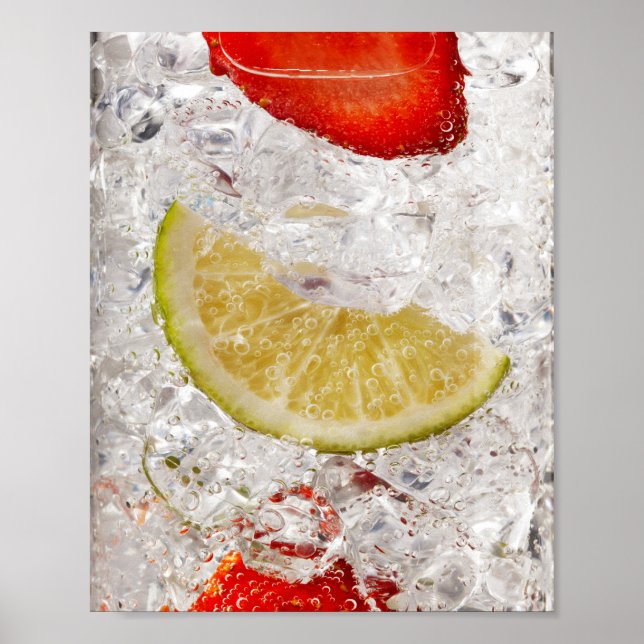 Jordgubb Lime Dryck Poster (Framsidan)