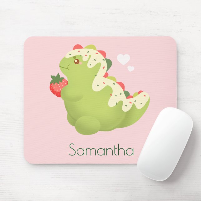 Jordgubb Matcha Dinosaurie  Musmatta (Med mus)